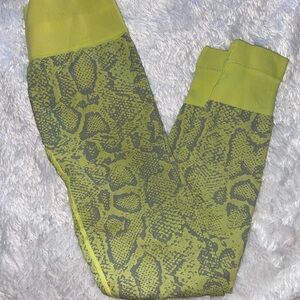 Bombshell Sportswear Green and Gray Reptile Patterned Leggings